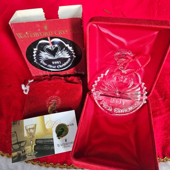 Waterford Crystal Christmas Ornament - "The Wedding Collection"; signed by maker - Picture 3 of 10